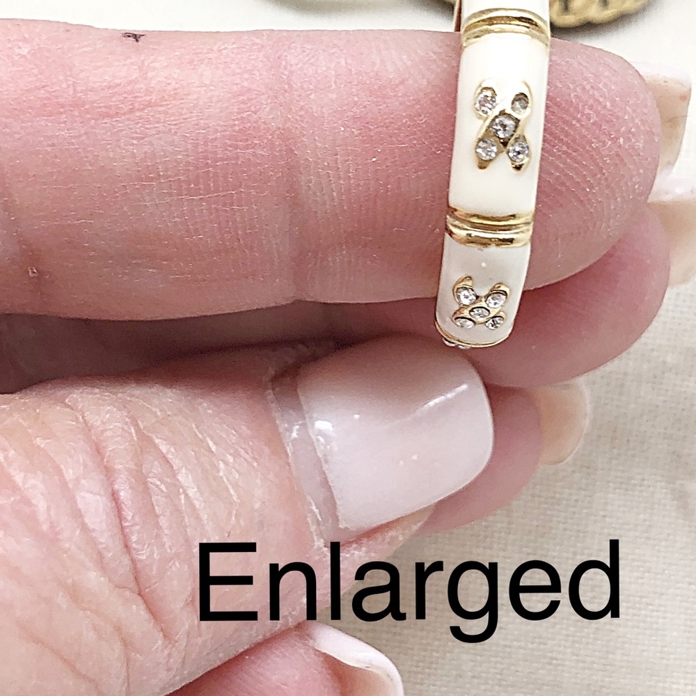 Set Of 3 Patterned Enamel Stack Rings Size 7 - image 6